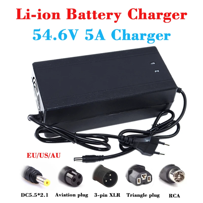 

54.6V 5A Lithium battery Charger 48V 5A Electric bike Charger 110V / 220V for 13S 48V Scooter Li-ion Battery pack smart charger