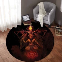 personalized carpet round carpet gothic satan carpet bath mat black carpet living room home decoration divination carpet