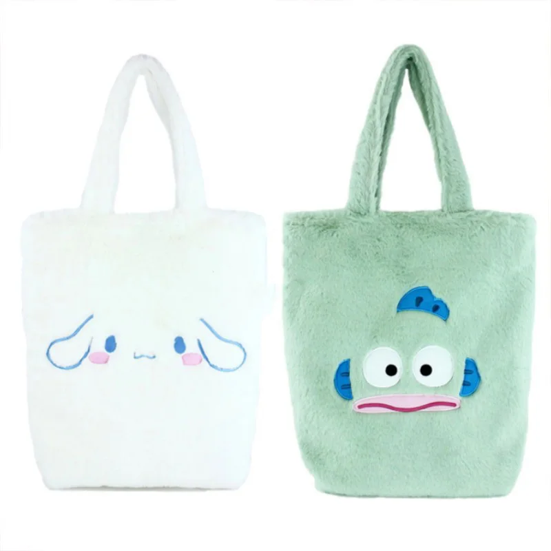 

Sanrio nakacco Cinnamoroll Kuromi осень-зима мультяшная вышивка плюшевая сумка для девушек сумка через плечо большая емкость сумка для покупок