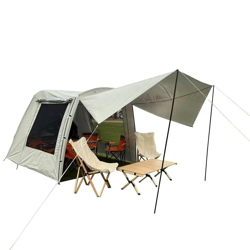 

SUV Tent Camping Tent For Car With Oxford Fabric Tailgate Attachment Foldable UV-Proof Car Rear Extension Tent Car Camping Road