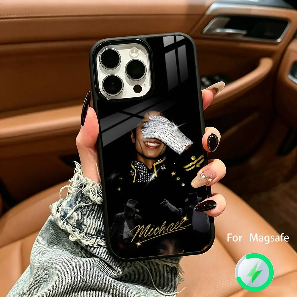 Фото Чехол для телефона с беспроводной зарядкой King of Pop - Майкл Джексон для iPhone 17 16 15 14 13 12 11 Plus Pro Max Plus №2