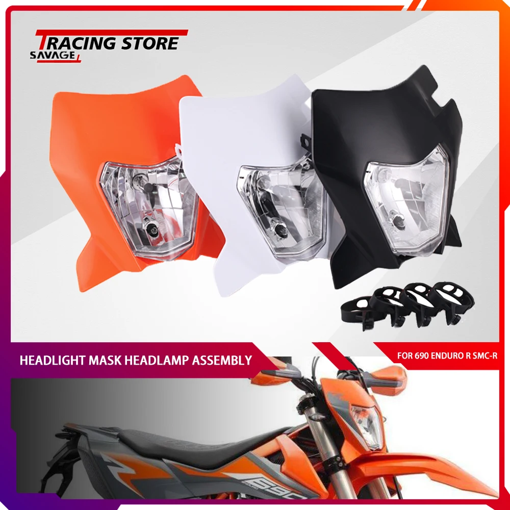 

For 690 ENDURO R SMC-R SMCR 19-2022 Front Headlight Assembly Motorcycle Head Light Lamp Mask Headlamp Housing Parts Accessories