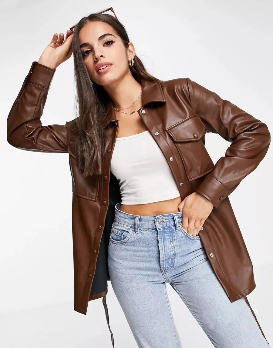 MOLAN Za Woman Leather Jacket PU Coat Fashion New High Street Camel With Belt Outwear Female Vintage Chic Jacket Coat