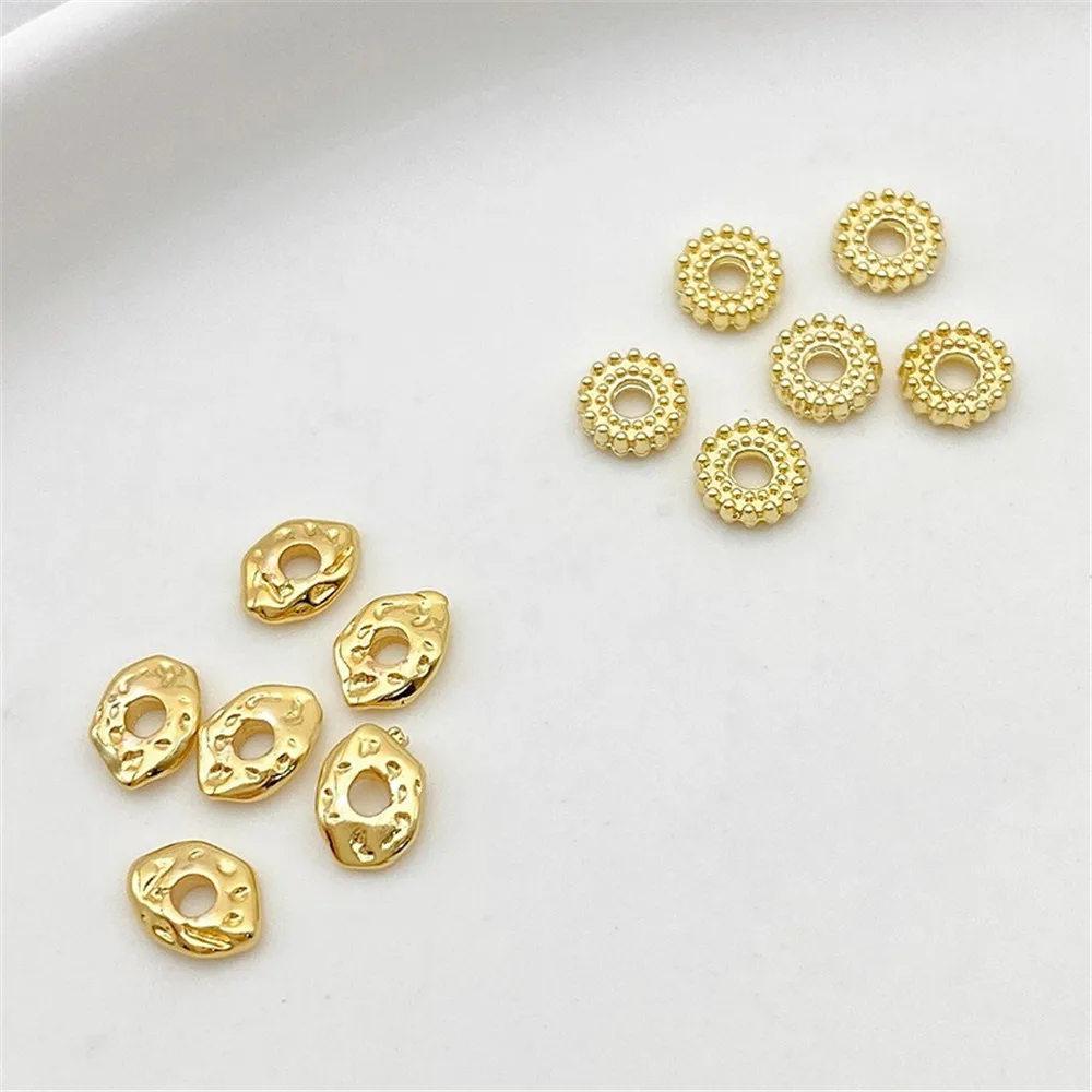 Золотые бусины 14 к в упаковке разделенные бусинами рассыпчатые Квадратные