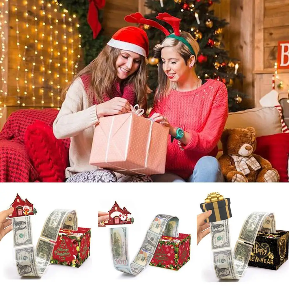 

Рождественская коробка для денег «сделай сам», подарок на день рождения, Рождество, сюрприз, коробка для наличных денег, держатель, Подарочная коробка для друзей и семьи