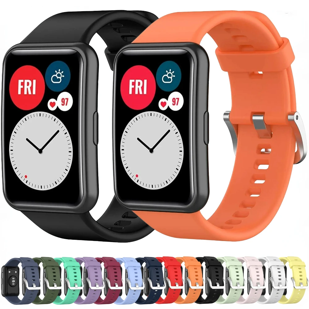 

Ремешок силиконовый для смарт-часов Huawei Watch Fit, оригинальный сменный Браслет для Huawei Watch Fit, аксессуары для браслета