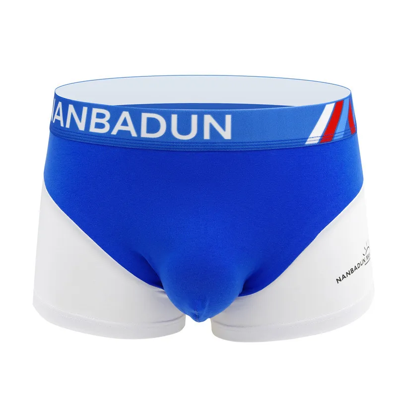 

Трусы-боксеры мужские с U-образным выпуклым мешочком, нижнее белье из хлопка, дышащие трусы в стиле пэчворк