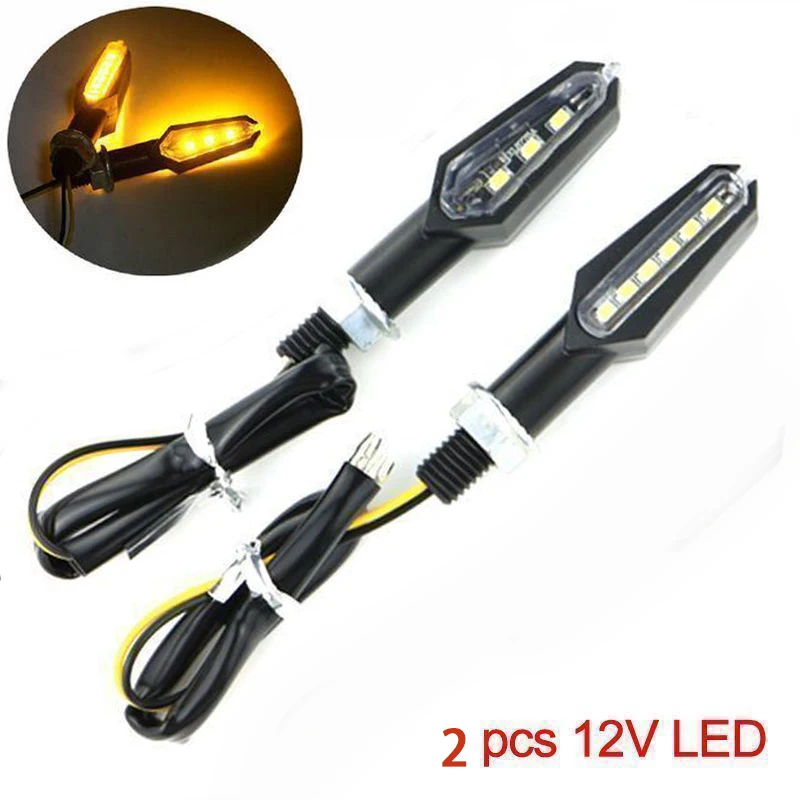 

Указатели поворота для мотоцикла, светодиодные янтарные 12 В 10 мм, мини-индикаторная лампа для мотоцикла, универсальные двусторонние передние и задние указатели поворота