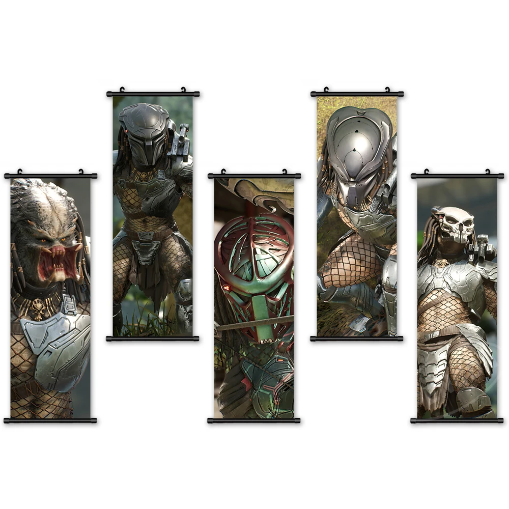 

Classic Home Decoration Movie Canvas Pictures Predator Poster Print Wall Art Plastic Scroll Hanging Painting Bedside Background
