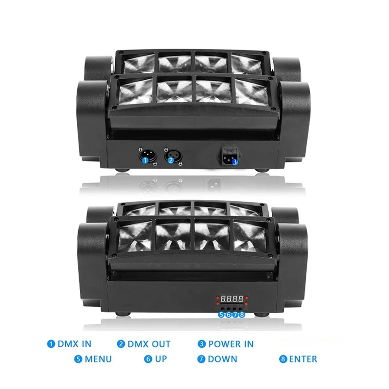 Мини-светильник-паук 8X3 Вт RGBW светодиодный сценический луч движущаяся лампа DJ