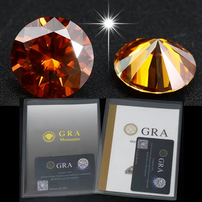 

Wholesale Moissanite Diamond Garnet Red Color 0.5ct~2.0ct VVS1 Round Cut Loose Moissanite Stone For Jewelry