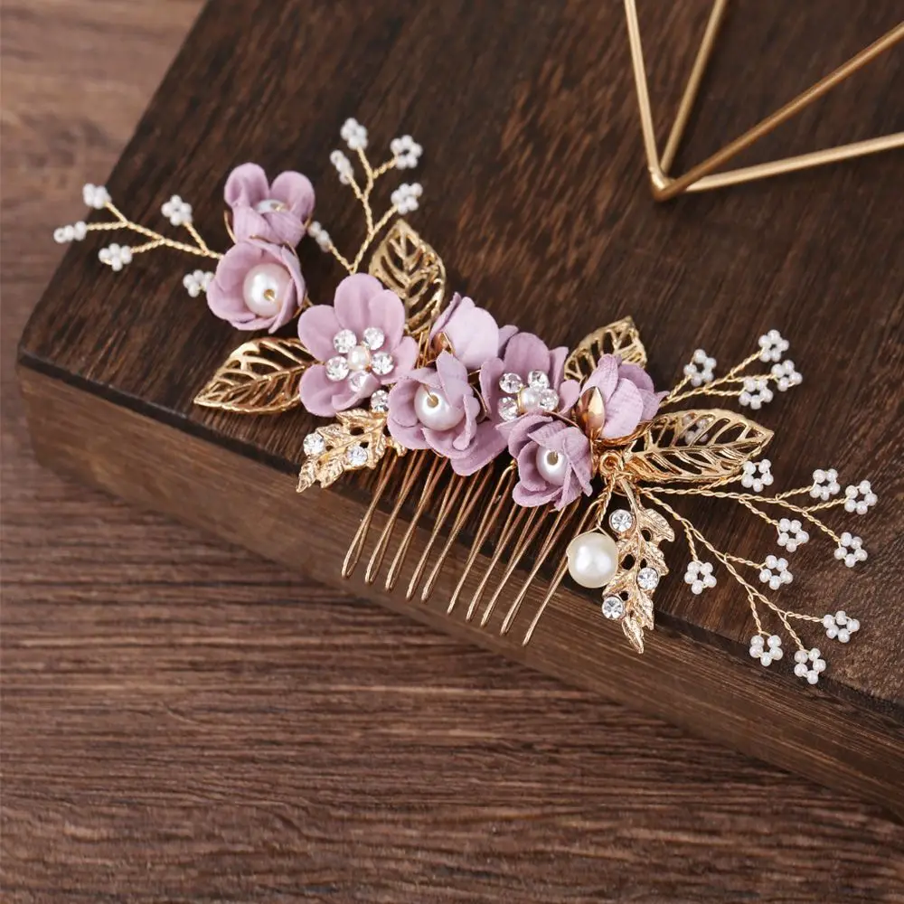 

Alloy Leaves Handmade Bridal Headpiece Flower Hair Comb Bridal Hair Accessories Hair Jewelry Wedding Headwear