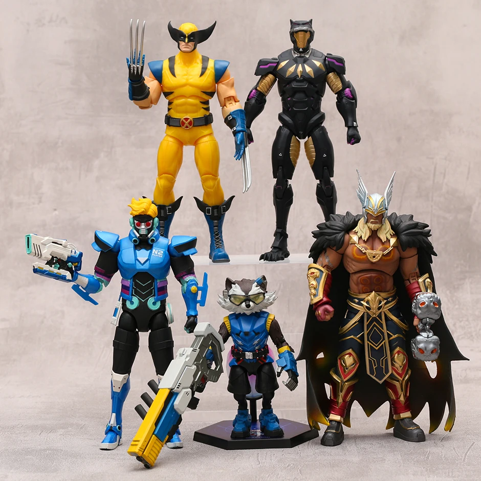 

ZD Toys Marvel Wolverine Thor Rocket Raccoon Star-Lord Black Panther 1/10 Scale Super War PVC Figure Collectible Model Doll Gift