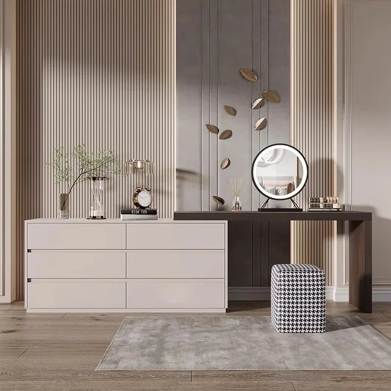 Роскошный туалетный столик для спальни Женский зеркальный стул очаровательный