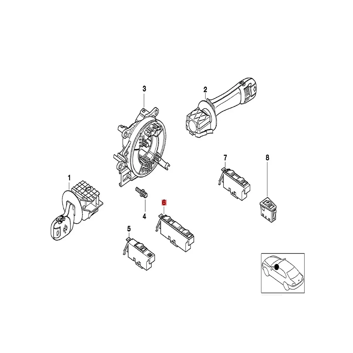 61316902184 внутренняя кнопка переключения стеклоподъемника для BMW 3 серии E46 седан