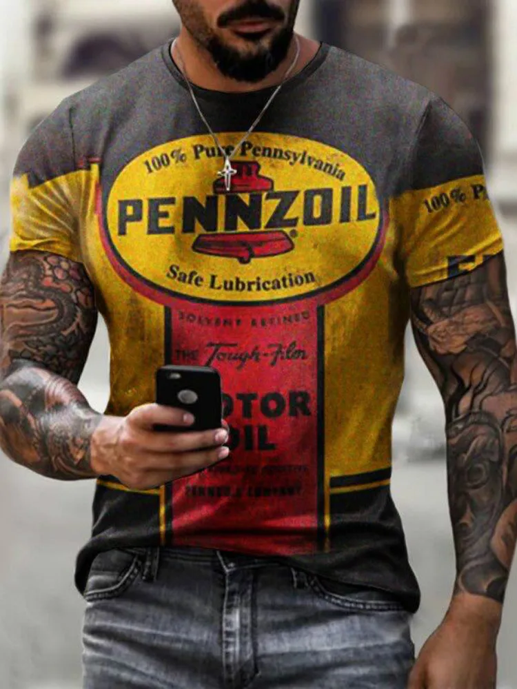 

2022 New Summer Casual 3D Printing T-shirt Street Casual Retro T-shirt Fashion Oversized Breathable Men's T-shirt