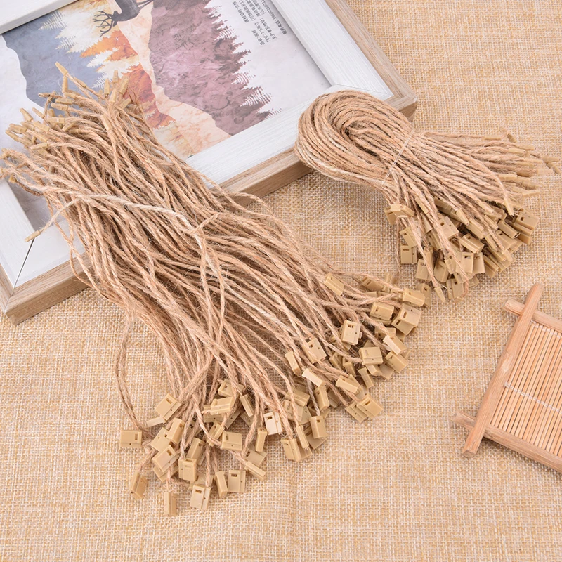

7.5" Hang Tag Bullet Head Swing Lock Cotton String Tie Tablet Pin Clothes Bags