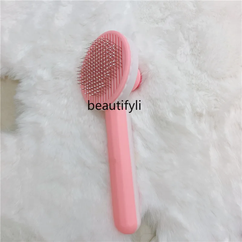 

zq Cat Comb Float Hair Cleaning Cute Girl Heart Dog Cat Hair Cleaner Free Stickers