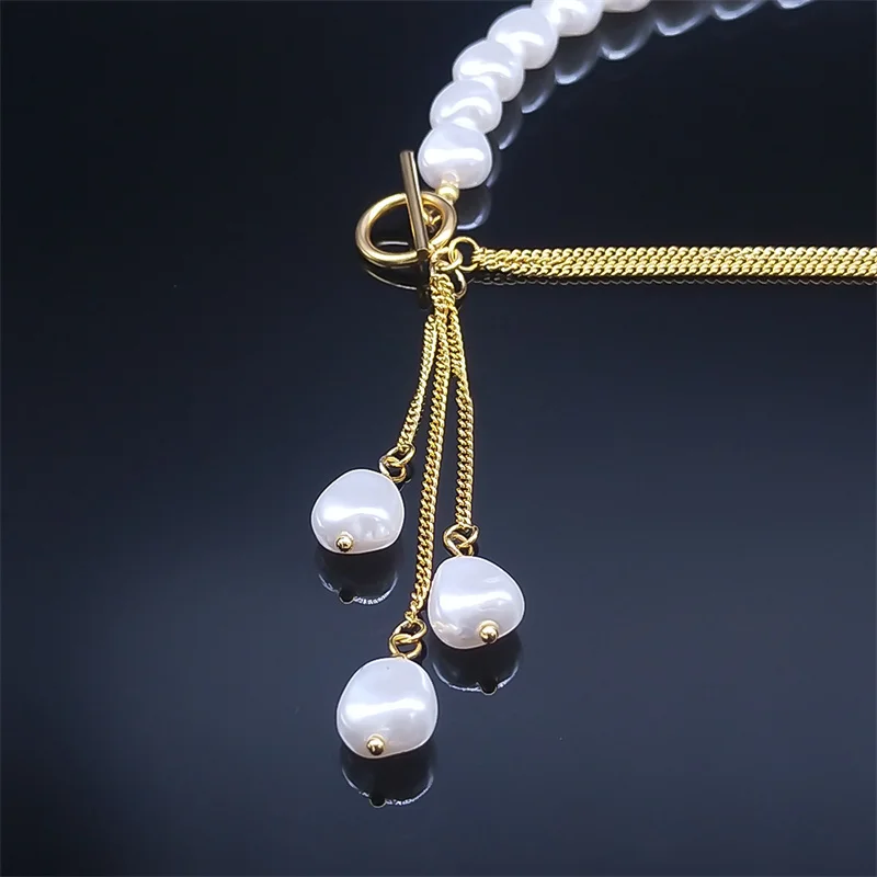 Ожерелье с длинной кисточкой и искусственным жемчугом в стиле барокко