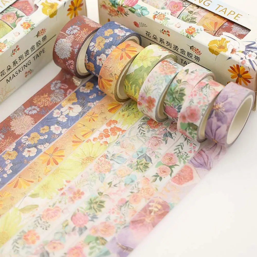 

8Pcs/Box DIY Hand Account Diary Scrapbooking Stationery Sticker Decorative Adhesive Tape Flower Tape Masking Tape