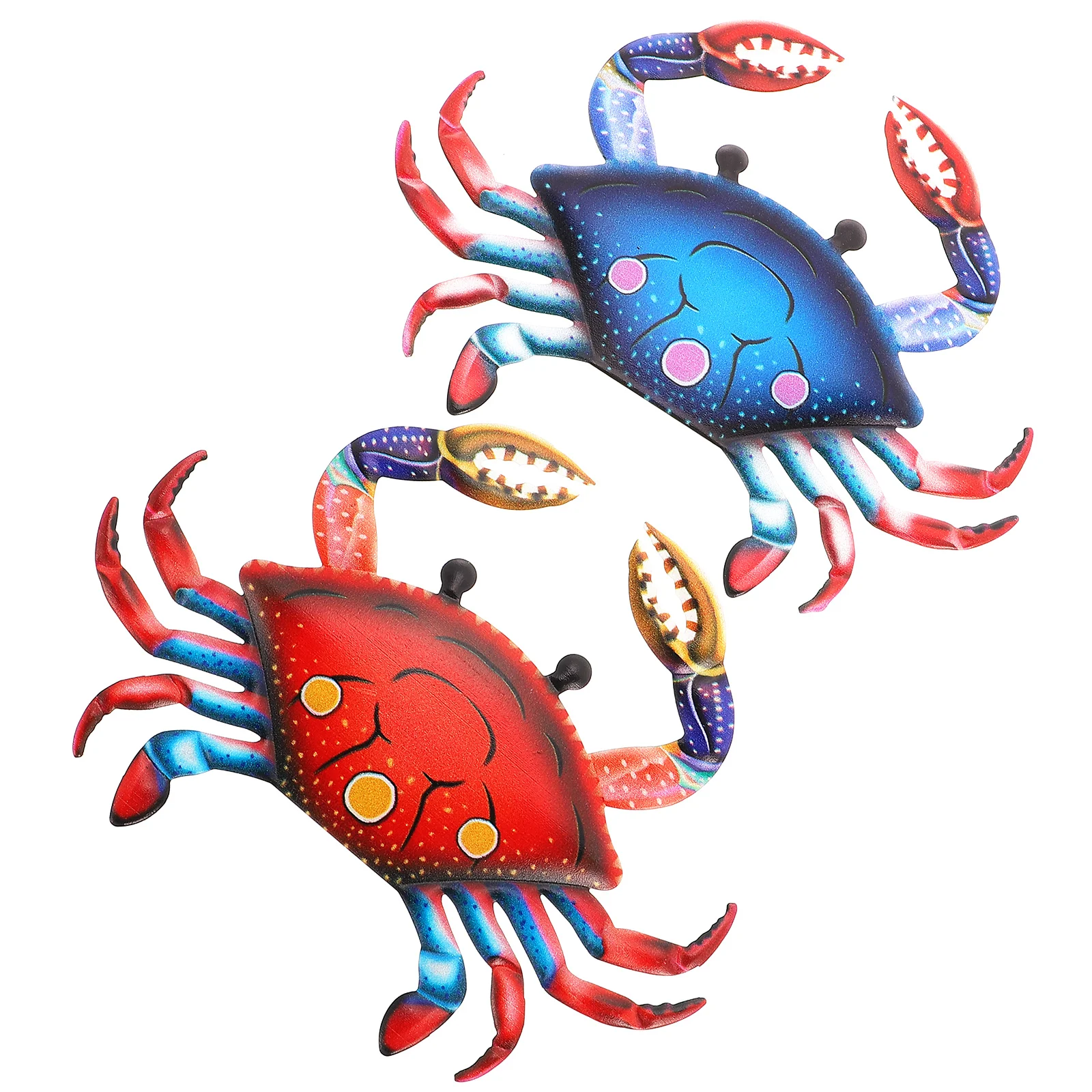

2 PCS Home Ornament Hanging Crab Ornaments Seaside Wall Decor Metal Animal Wall Mexican Wall Decor Crab Wall Sculptures