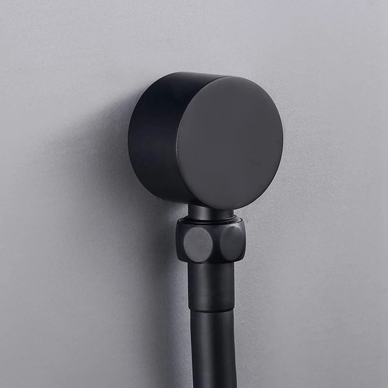 

4X Wall Supply Elbow,Brass Round Wall Mount Shower Hose Connector Accessories G1/2Inch Water Outlet For Shower-Black