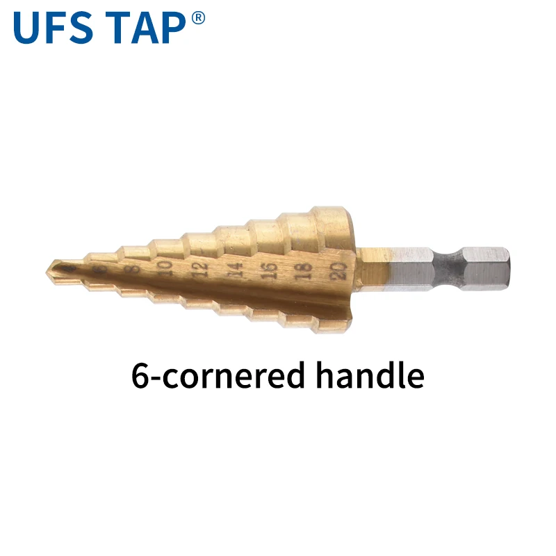

Ступенчатое сверло GULING титановое покрытие 4-22 мм