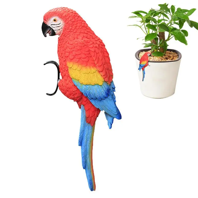 

Parrot Statue Macaw Parrot Sculpture Bird Sculptures Garden Patio Yard Balcony Figurines Tropical Birds Tree Wall Decor