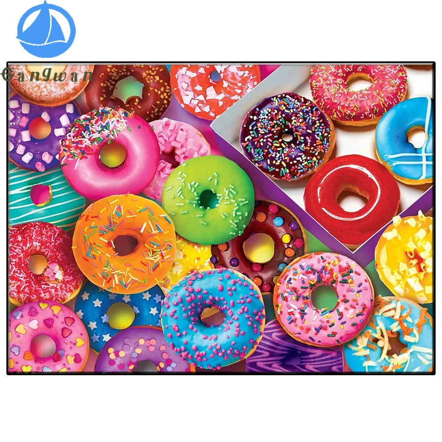 

Diamond Painting Donuts picture DIY Diamond Embroidery Cross Stitch delicious food Picture Rhinestone bakery kitchen wall Decor