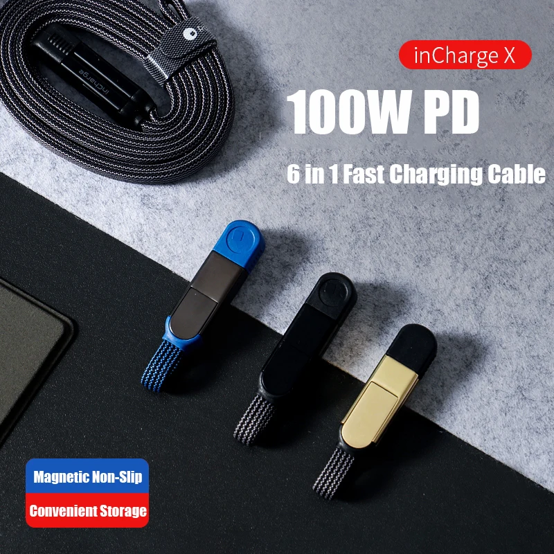 

Адаптер для кабеля 6 в 1 PD 100 Вт, USB Type C Lightning Micro USB