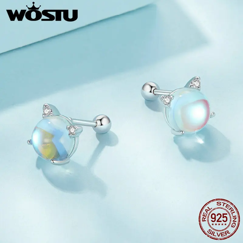 Женские серьги-гвоздики WOSTU серьги из стерлингового серебра 925 пробы в форме