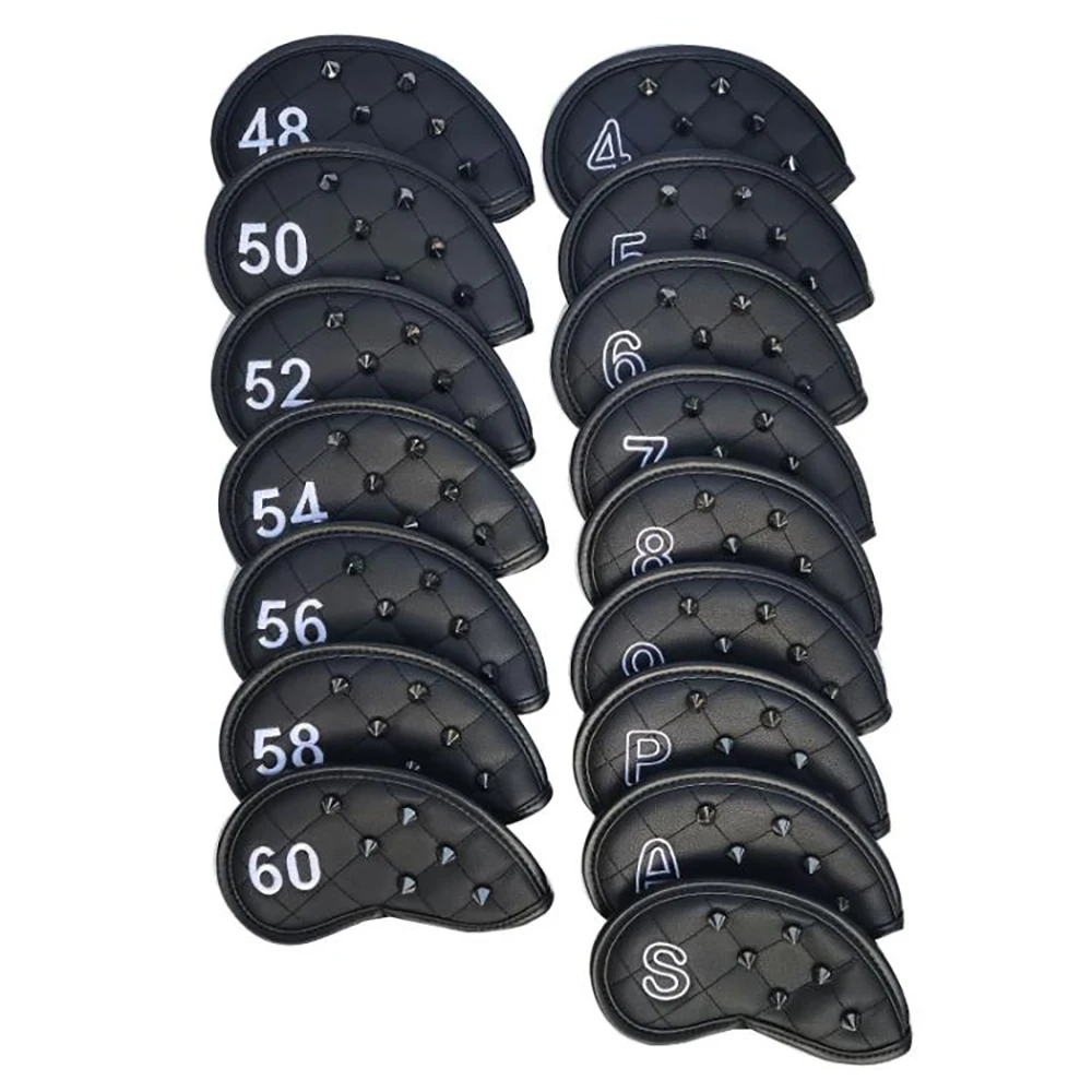 New Style Rivet Golf Club Iron Cover Male and Female Golf Iron Headcover Golf Club Iron Head Cover Wedge Cover 9pcs/set