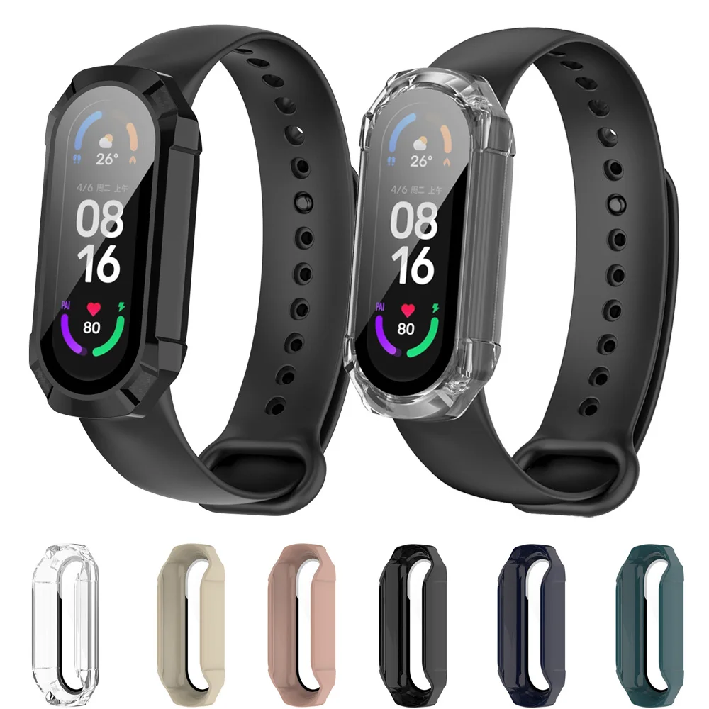 

Cover For Xiaomi mi band 7 Case Smartwatch PC Bumper All-Around Tempered Glass Screen Protector mi band 7 nfc Case