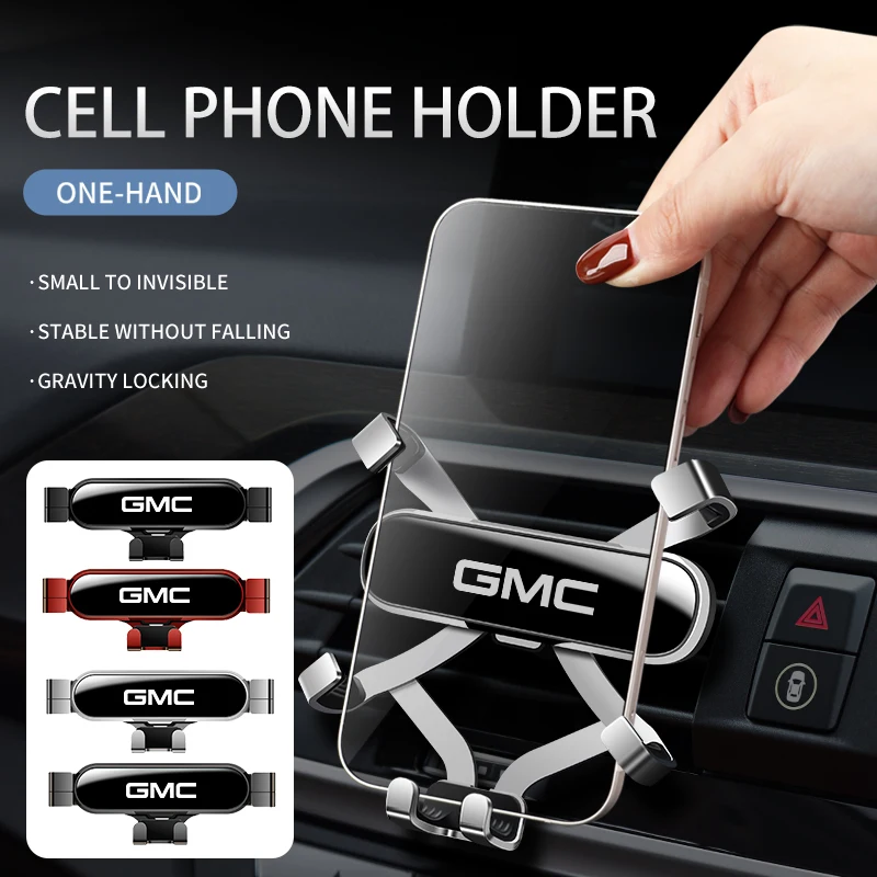 Автомобильный держатель для телефона с логотипом GMC, держатель для сотового телефона с креплением на вентиляционное отверстие, GPS-держатель, посылка адиада, гранит, хуммер, Ev, грейфер, вандура, Джимми