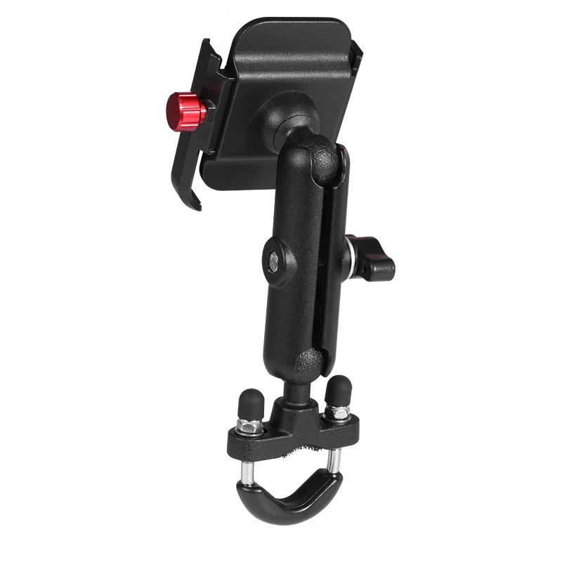 Universal 12-24V Aluminum Handlebar Motorcycle Bike Mobile Holder with USB Charger Moto Rearview Mirror Cell Phone Stand Holder