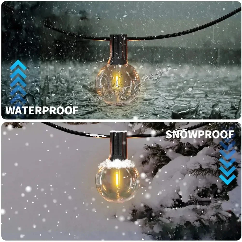 Светодиодная гирлянда с шариками G40 водонепроницаемый уличный шнурок лампочками