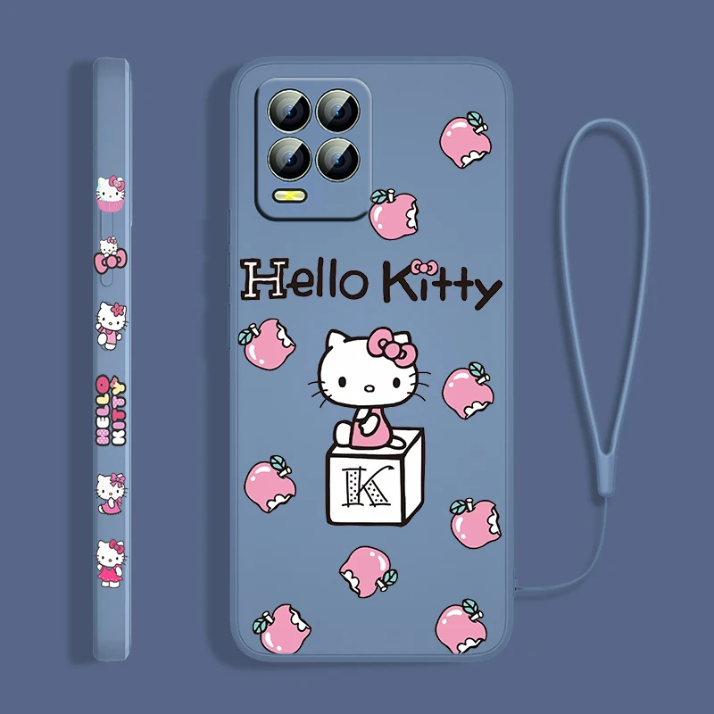 anime hello kitty cute for oppo realme 50i 50a 9i 8i 6 pro find x3 lite neo gt master a9 a5 liquid left rope silicone phone case free global shipping
