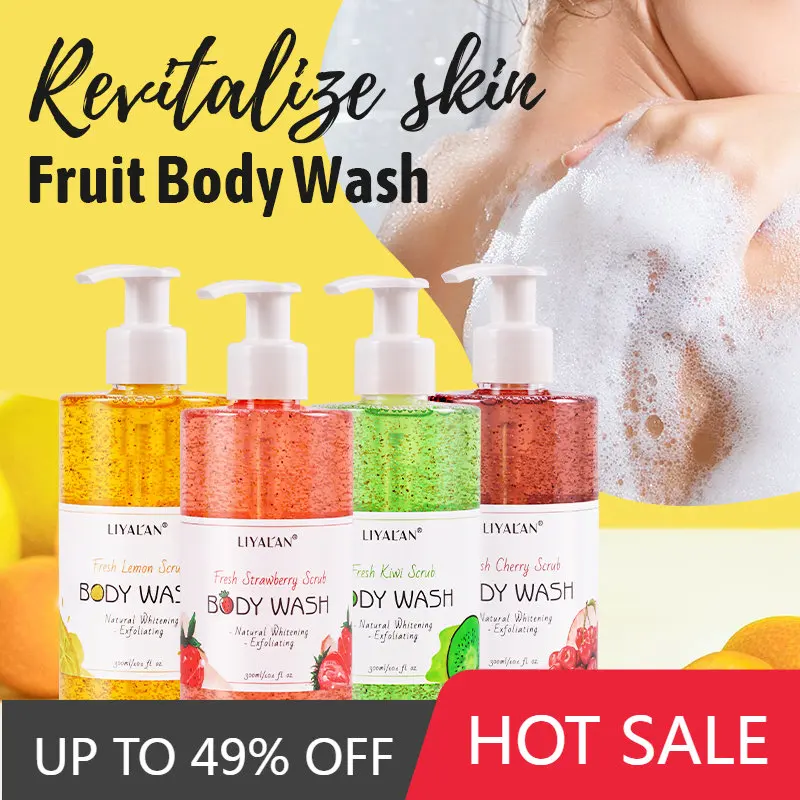 Органический Фруктовый скраб для мытья тела отшелушивающий увлажняющий