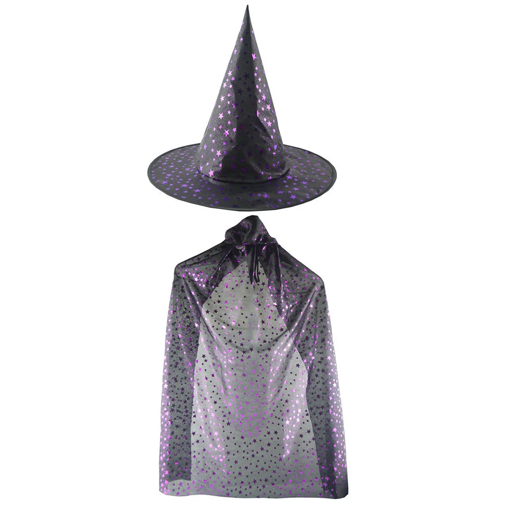 

Witch Cloak for Children Dress for Witch Party Clothing Costume Set Cloak with Hat Set