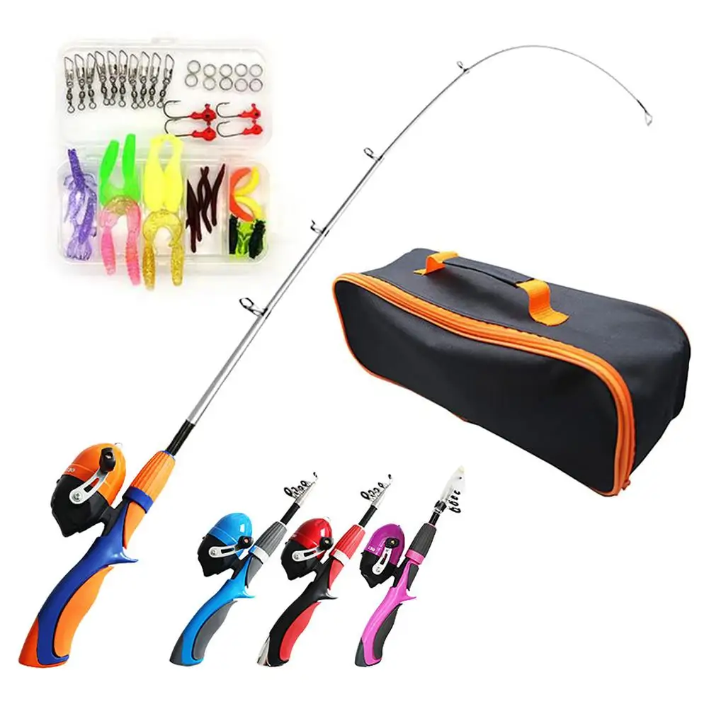 Portable Telescopic Fishing Rod Set With Fishing Case Fishing Reel For Kids Best Gifts For Fishing Beginners Dropship