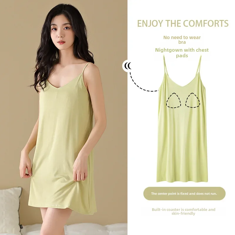 Женская одежда для сна из модала и хлопка новинка 2024 летний топ без рукавов