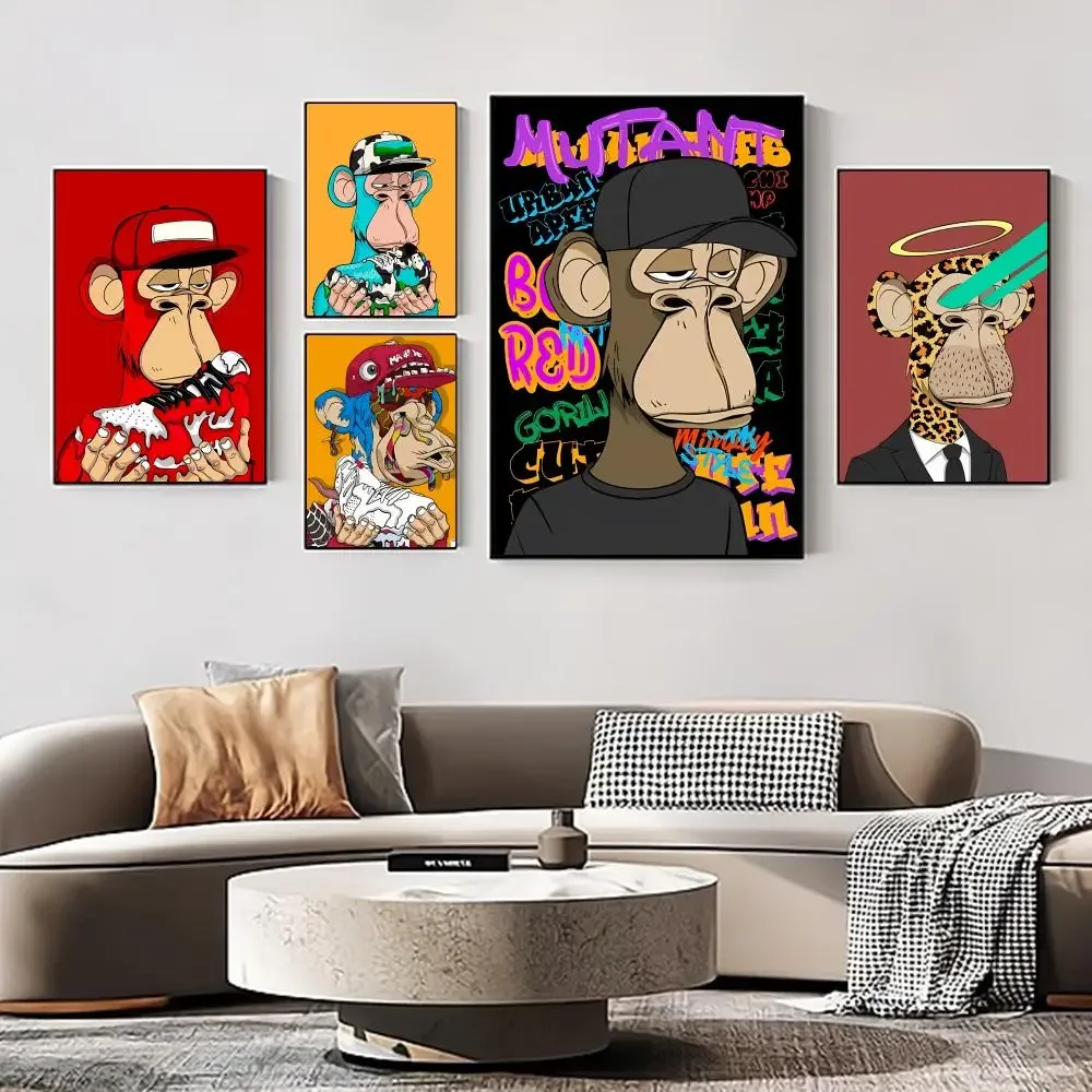 Скучающая обезьяна граффити стильный уличный художественный плакат