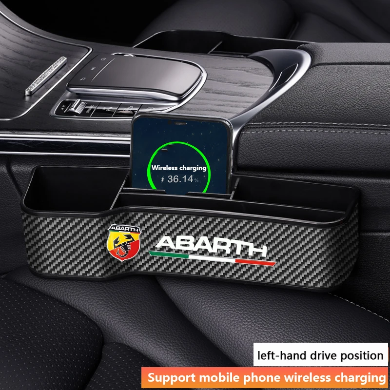 

Автомобильный карбоновый кожаный ящик для хранения с логотипом abarth для Fiat Abarth 595 Abarth 500 abarth 124, автомобильный Органайзер-паук