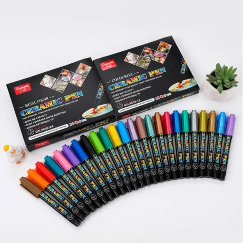 

High Temperature Oven Baked Multi Colors Ceramic Marker Pens Sets Permanent Porcelain Marker Pens for Drawing on Ceramic K1KF