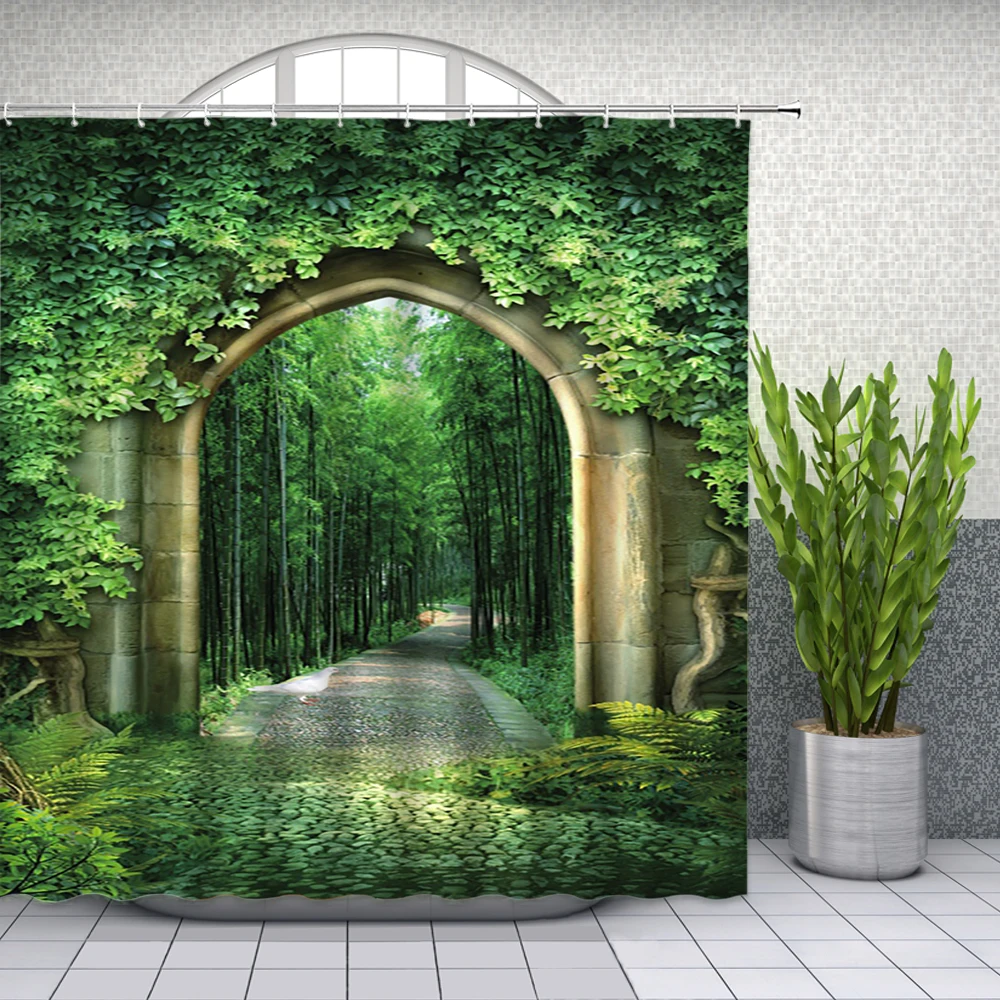 Штора для душа из Тосканы занавеска с традиционными кирпичными домами