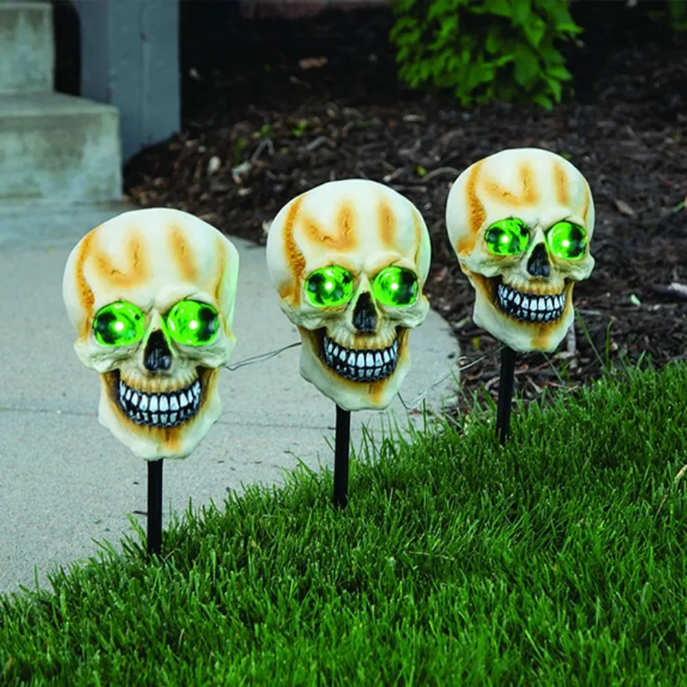 

Halloween Vibe Skull Decorative Lamp Halloween Garden Decoration Decorative Lights Ghost Head Lamp Luminous Skull Horror Ornamen