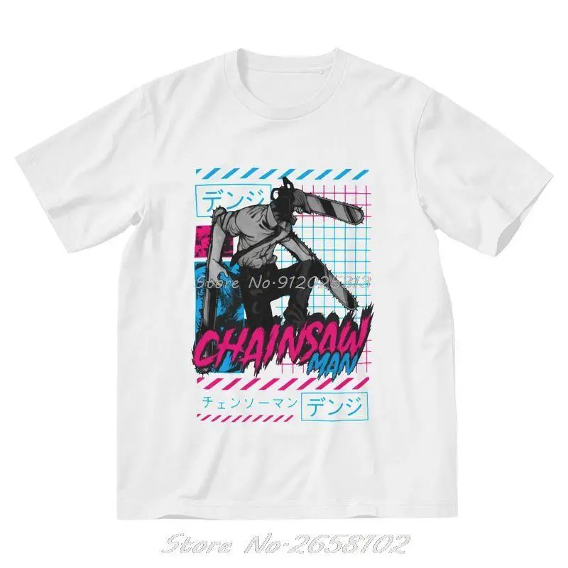 

Men's Chainsaw Man Warrior Denji T-Shirt Graphic Manga Anime Tshirt Short Sleeve Hip Hop T Shirt Homme Cotton Tee Tops