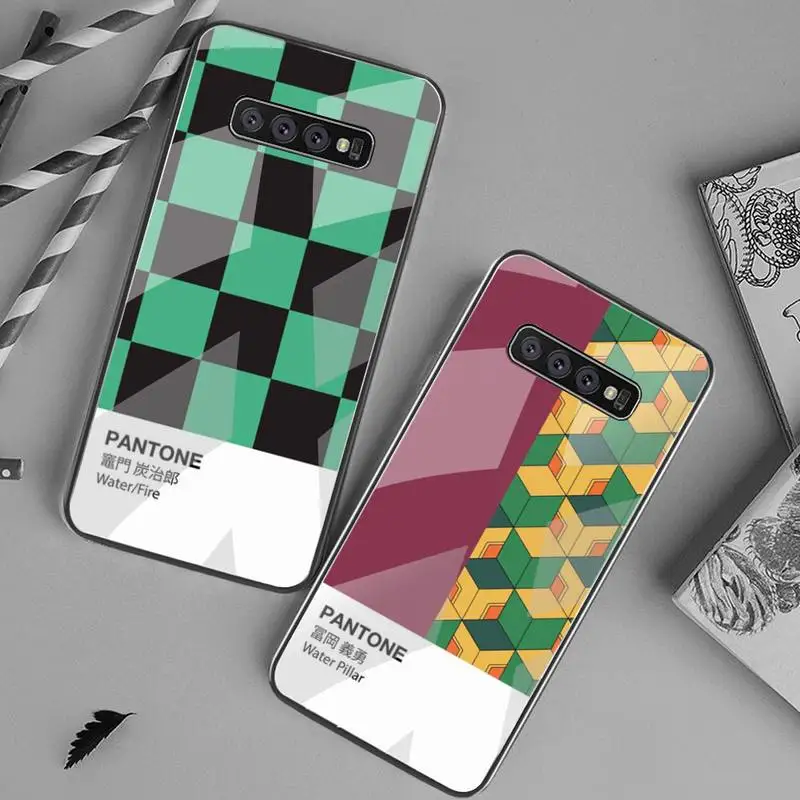 

Anime Demon Slayer Pattern Phone Case Tempered Glass For Samsung S20 Ultra S7 S8 S9 S10 Note 8 9 10 Pro Plus Cover