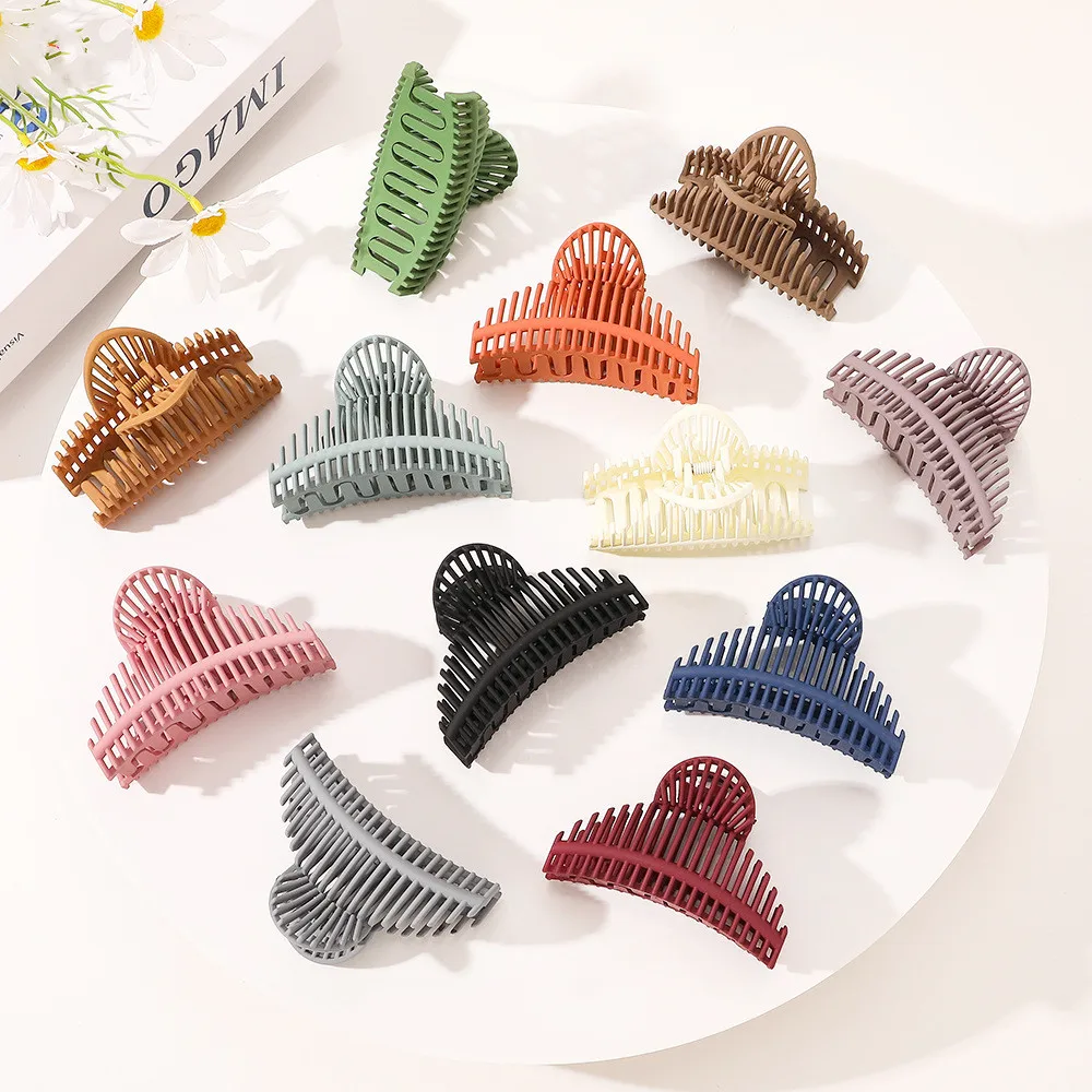 

2022 Новый Простой полый полукруглый зажим для волос в Корейском стиле пластиковый зажим для волос цветной зажим для волос Ретро держатель дл...