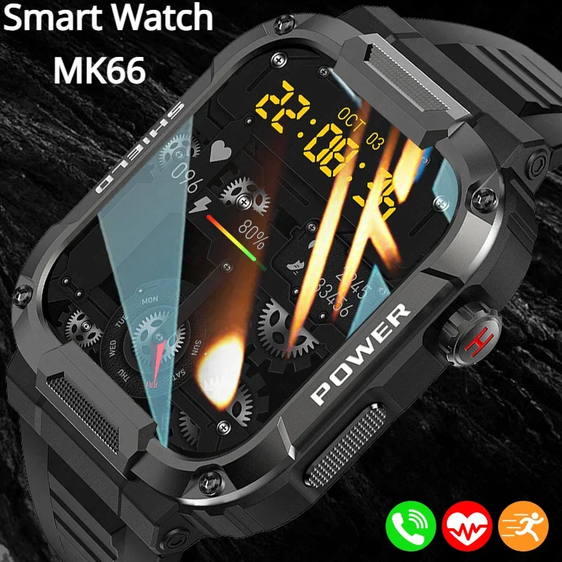 

Мужские водонепроницаемые спортивные умные часы в стиле милитари, 2024 дюйма